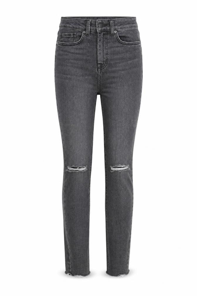Front view of Next women’s grey cotton skinny jeans, size UK 6, regular zip