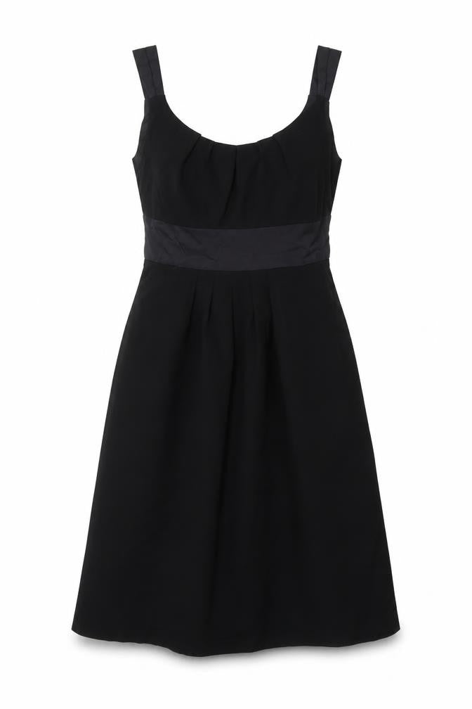 Linea Womens Black Polyester Skater Dress Size 10 Round Neck Zip