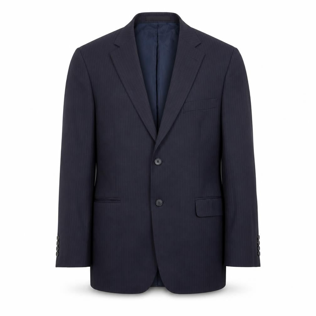 Front view of Marks & Spencer men’s black polyester jacket suit jacket, size 42, regular
