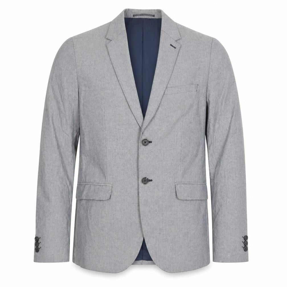 Front view of Marks & Spencer men’s grey cotton jacket suit jacket, size 40, regular