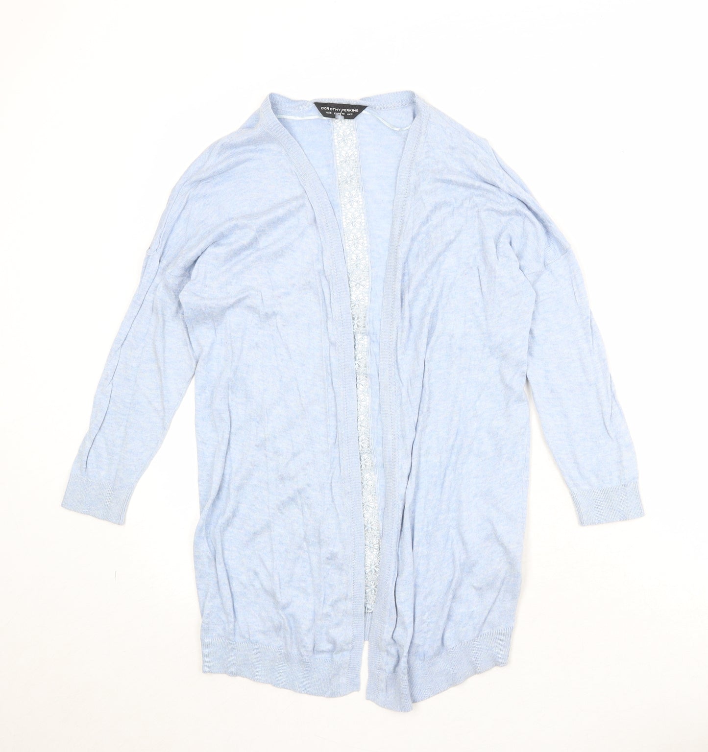 Dorothy Perkins Womens Blue V-Neck Cotton Cardigan Jumper Size 12 - Open