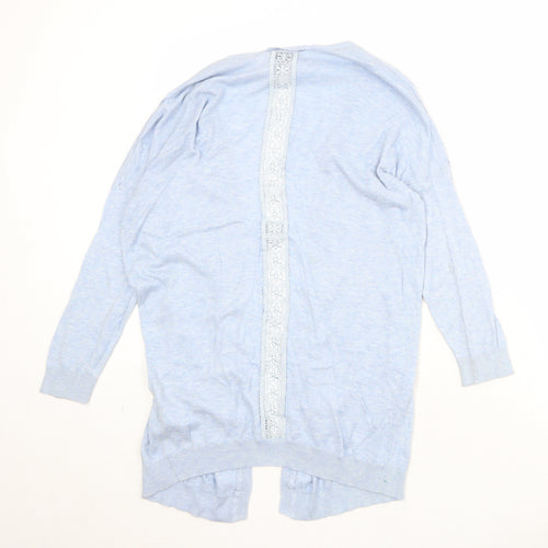 Dorothy Perkins Womens Blue V-Neck Cotton Cardigan Jumper Size 12 - Open