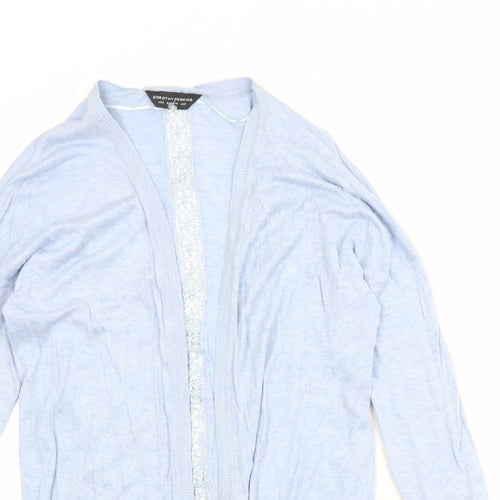 Dorothy Perkins Womens Blue V-Neck Cotton Cardigan Jumper Size 12 - Open