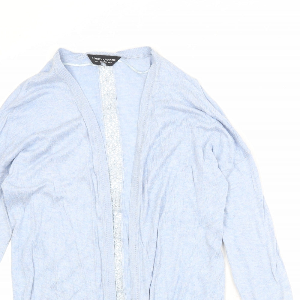 Dorothy Perkins Womens Blue V-Neck Cotton Cardigan Jumper Size 12 - Open