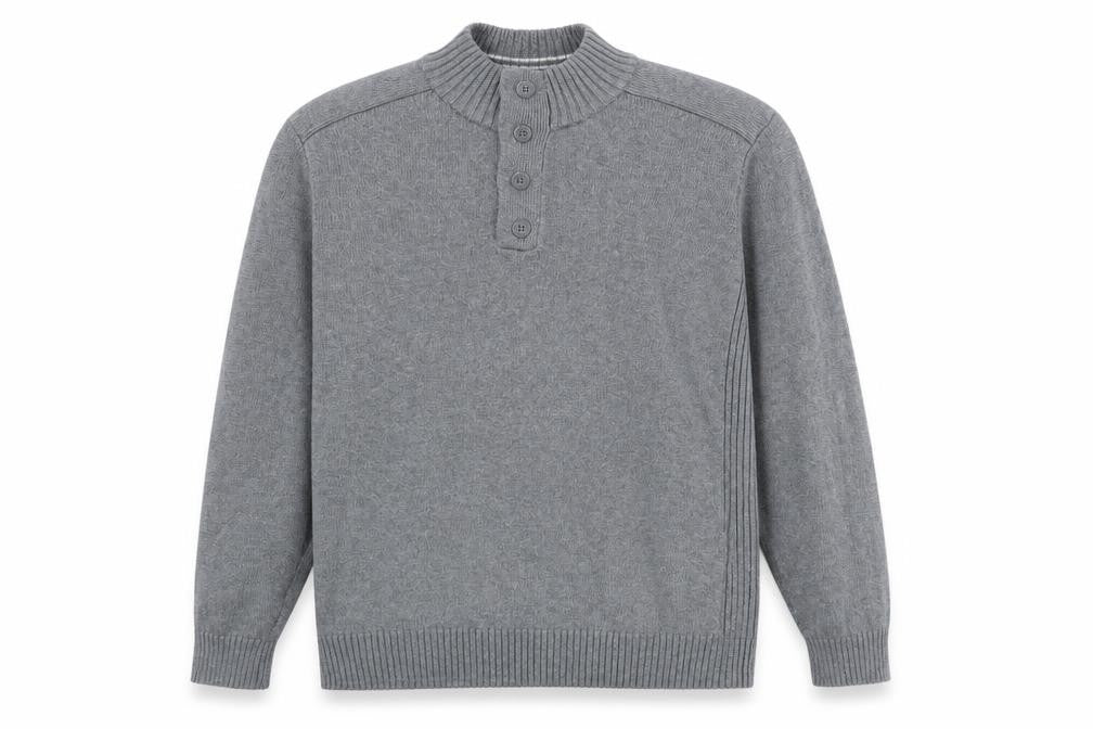 Blue Harbour Mens Grey Mock Neck Chlorofibre Pullover Jumper Size XL Long Sleeve