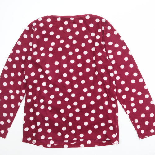 Anne Klein Womens Red Polka Dot Polyester Top One Piece Size M Pullover