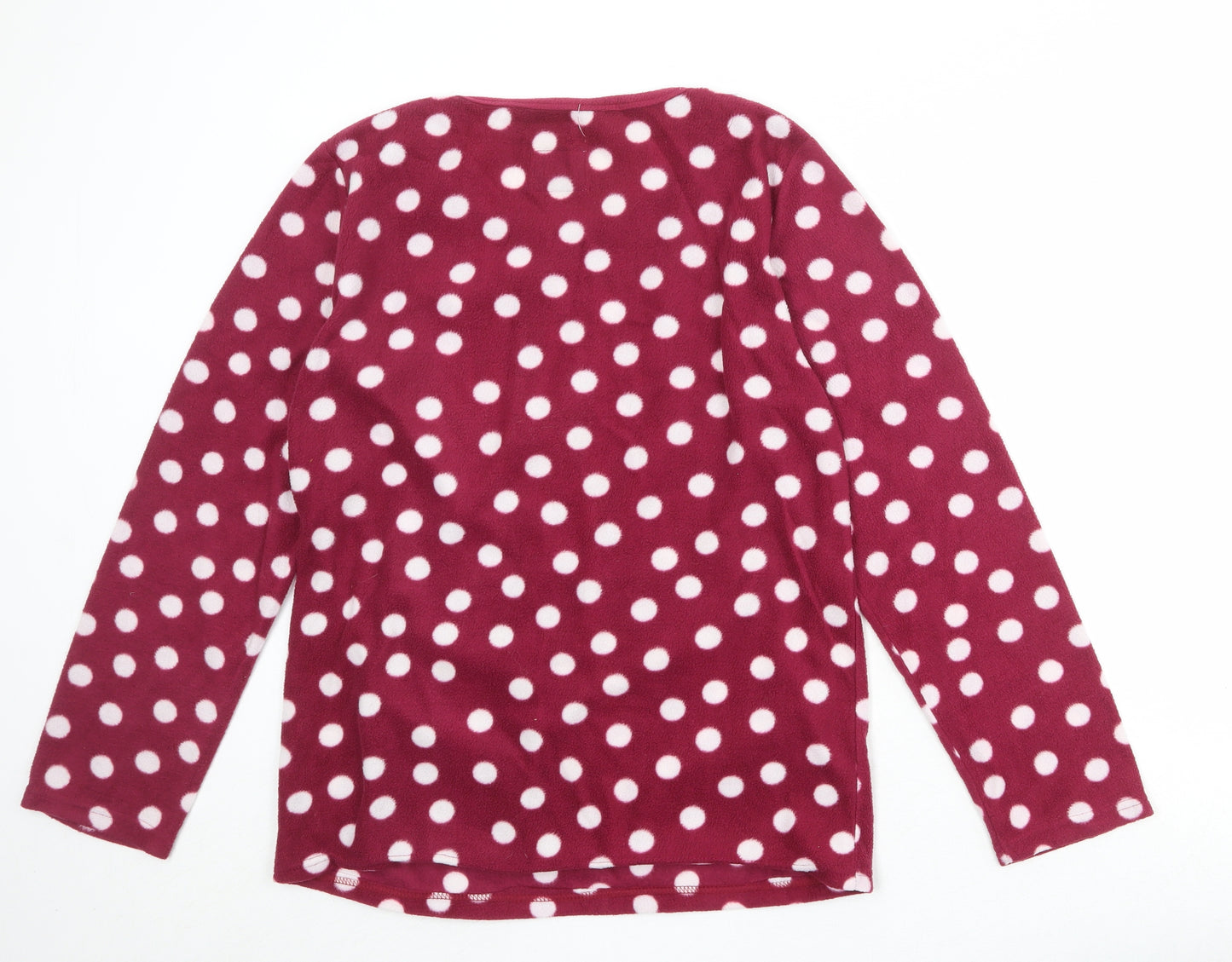 Anne Klein Womens Red Polka Dot Polyester Top One Piece Size M Pullover