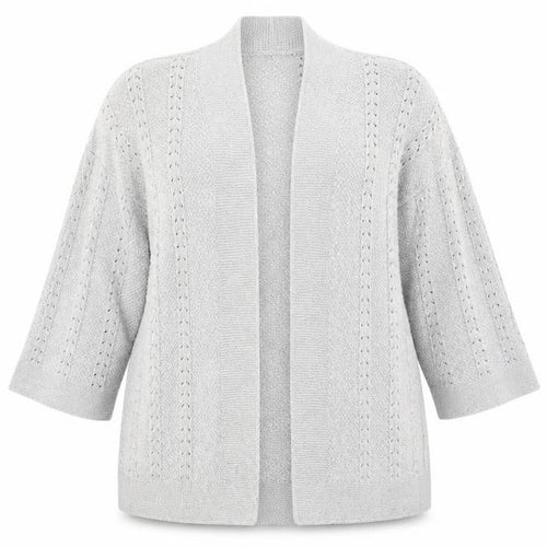 EWM Womens Grey V-Neck Cotton Cardigan Jumper Size 18