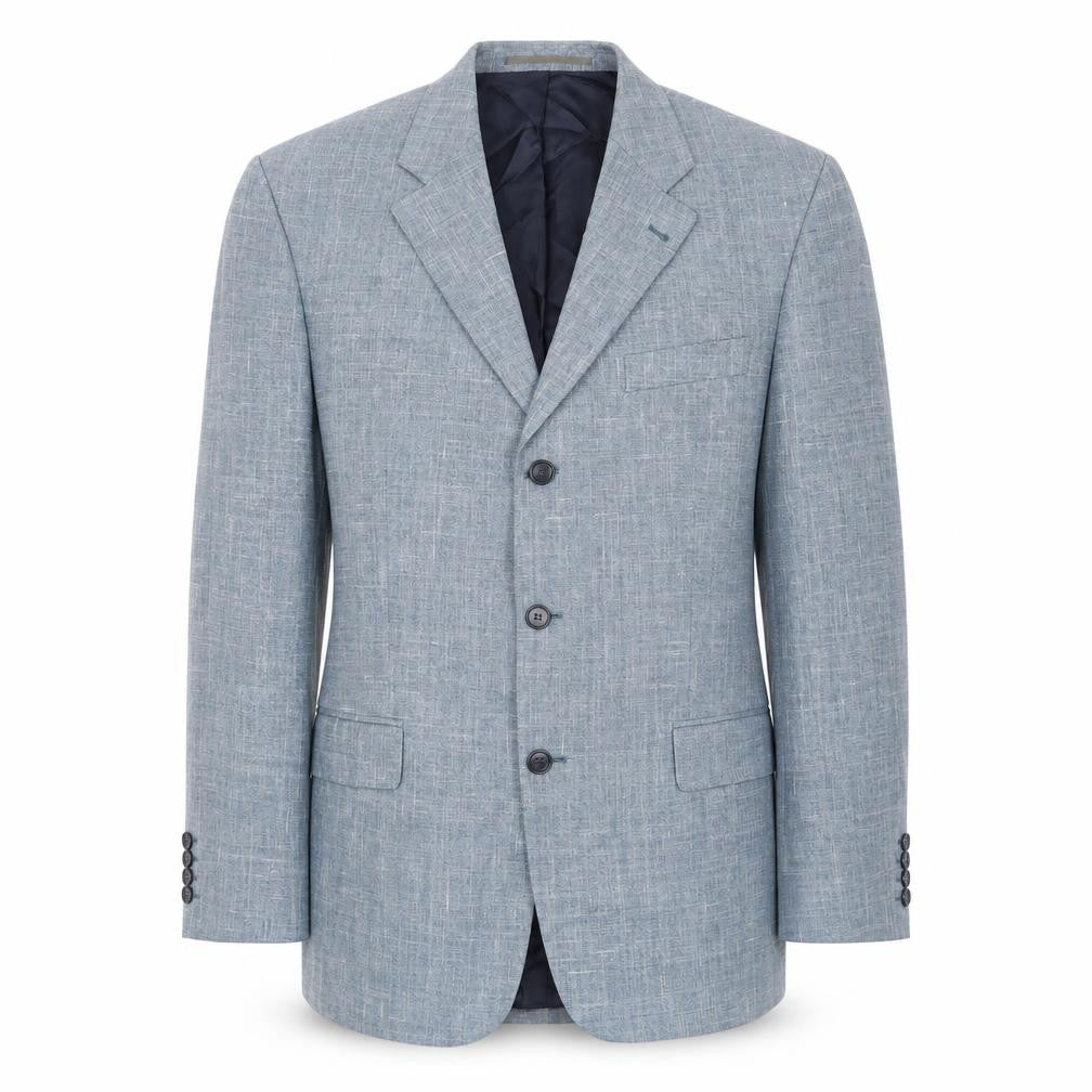 Front view of Digel men’s blue polyester jacket suit jacket, size 40, regular