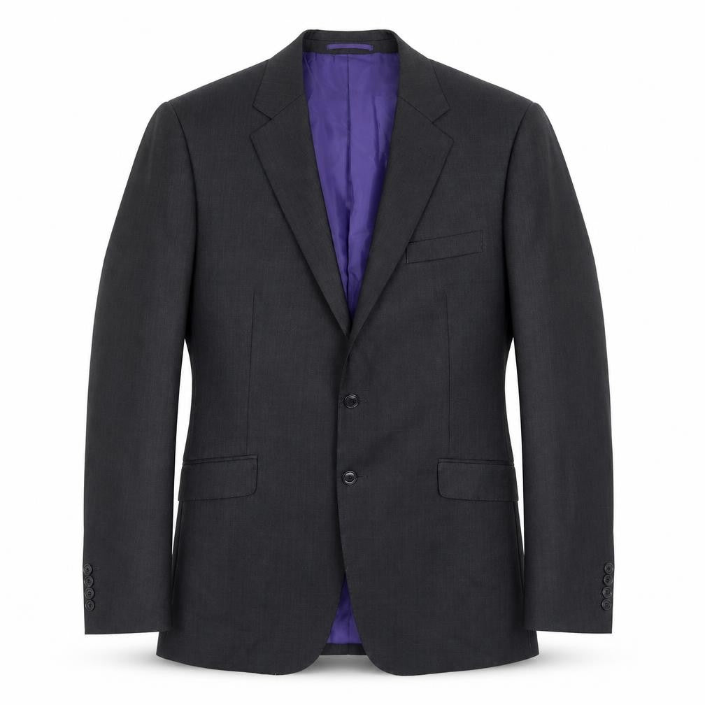 Front view of Milan Collection men’s grey polyester jacket suit jacket, size 44, regular