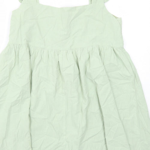 Nasty Gal Womens Green Cotton Basic Tank Size 12 Square Neck - Ruffle