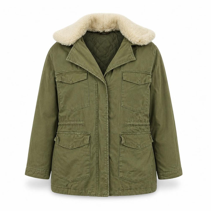 Pull&Bear Womens Green Jacket Size S Zip - Badges Detail