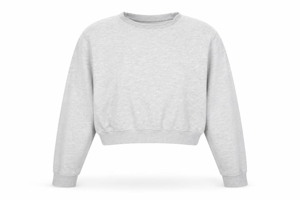 Front view of Fluid women’s grey cotton pullover sweatshirt, size UK 10, pullover