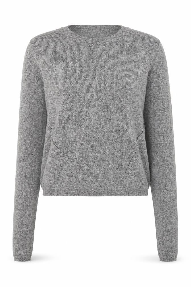 Front view of Divided by H&M women’s black round neck acrylic jumper, size L