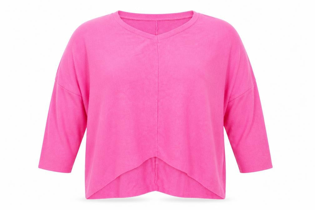Front view of Blue Vanilla women’s pink v-neck viscose jumper one size