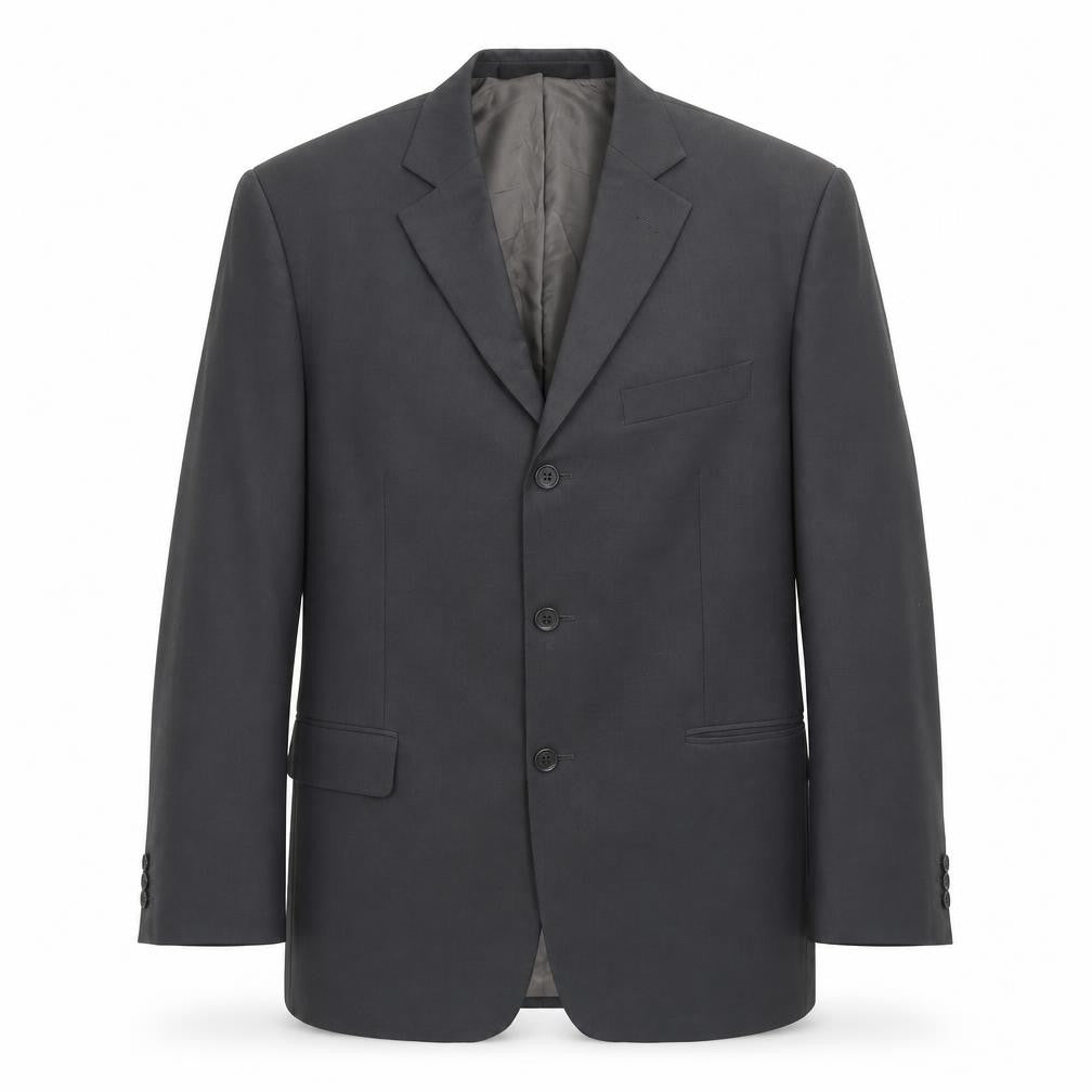 Front view of Marks & Spencer men’s grey wool jacket suit jacket, size 42, regular