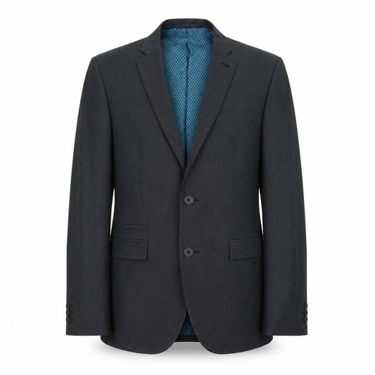 Front view of Next men’s blue polyester jacket suit jacket, size 36, regular