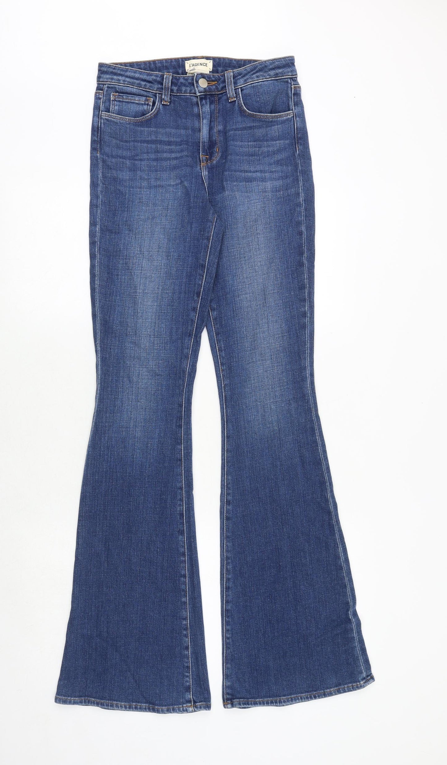 Lagence Womens Blue Cotton Flared Jeans Size 25 in Regular Zip