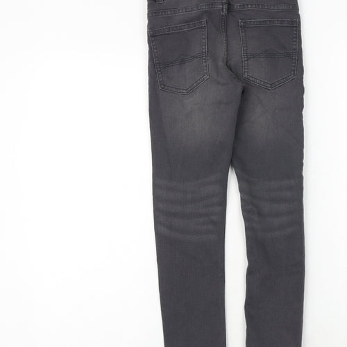 NEXT Boys Grey Cotton Skinny Jeans Size 8 Years Regular Zip