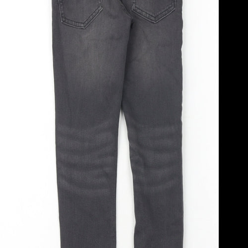 NEXT Boys Grey Cotton Skinny Jeans Size 8 Years Regular Zip