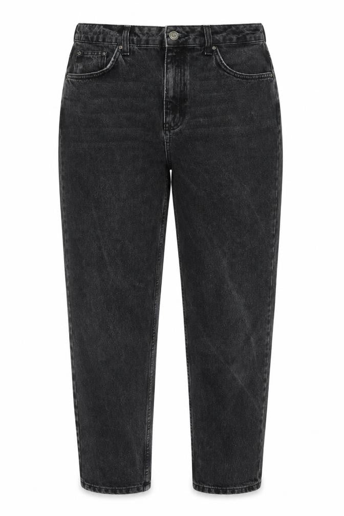 Topshop Womens Black Cotton Tapered Jeans Size 30 in Regular Zip