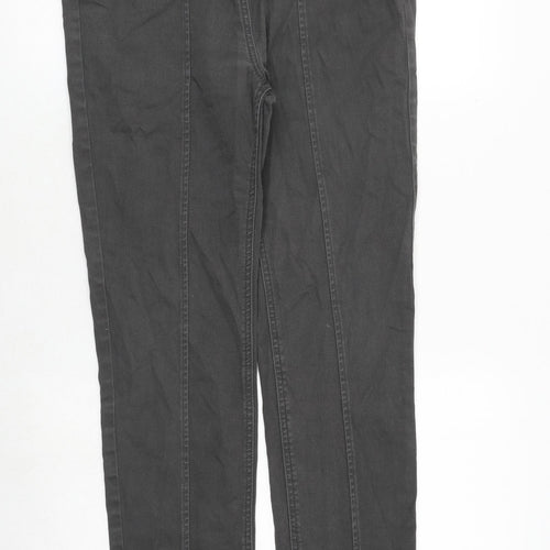 River Island Womens Grey Cotton Straight Jeans Size 12 Regular Zip