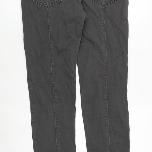 River Island Womens Grey Cotton Straight Jeans Size 12 Regular Zip