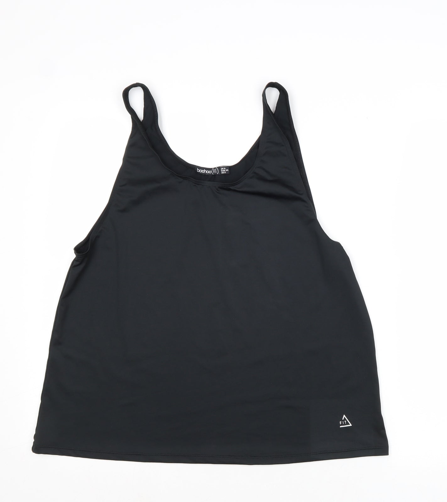 Boohoo Womens Black Polyester Camisole Tank Size 6 Scoop Neck Pullover