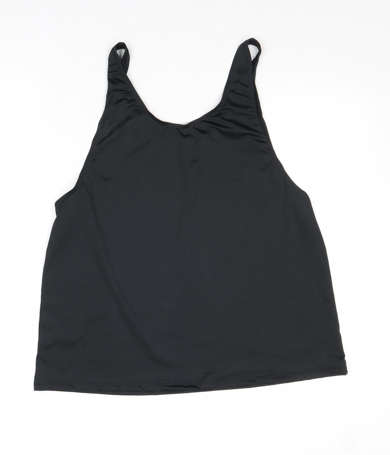 Boohoo Womens Black Polyester Camisole Tank Size 6 Scoop Neck Pullover