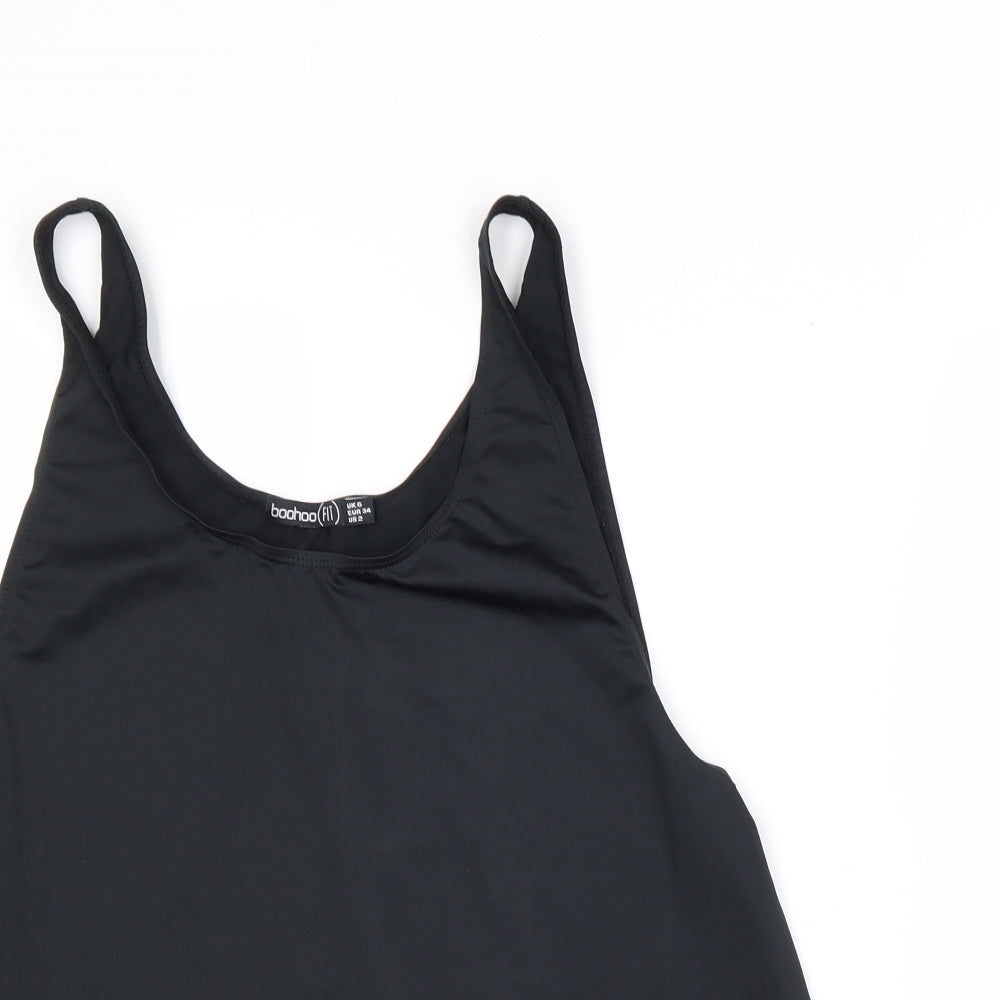 Boohoo Womens Black Polyester Camisole Tank Size 6 Scoop Neck Pullover