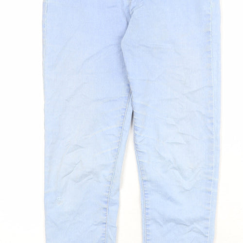 River Island Girls Blue Cotton Skinny Jeans Size 11 Years Regular Zip