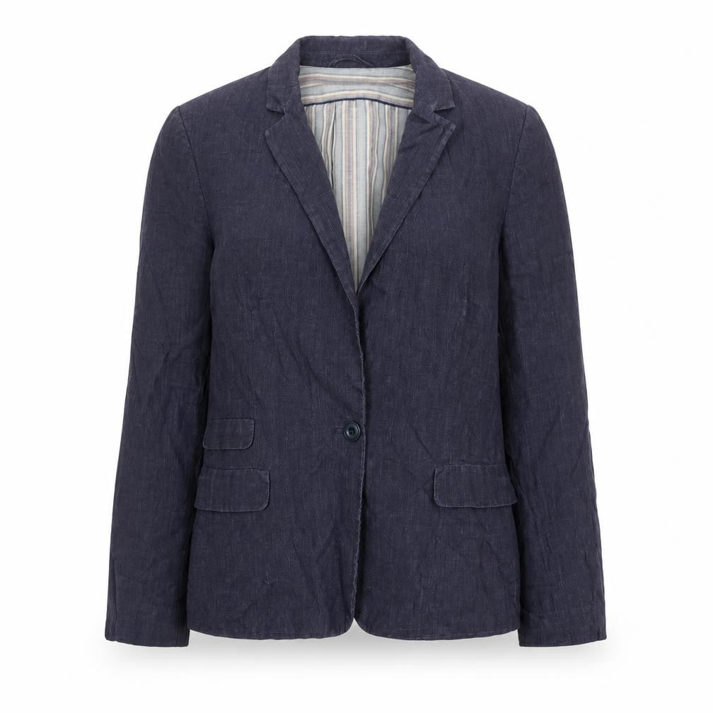 Front view of Zara women’s blue polyester jacket blazer, size XL