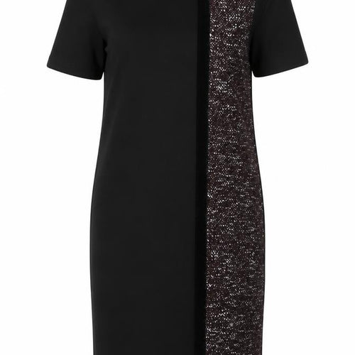 New Look Womens Black Colourblock Polyester T-Shirt Dress Size 8 Round Neck Pullover