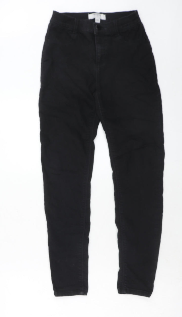 Dorothy Perkins Womens Black Cotton Skinny Jeans Size 8 Regular Zip
