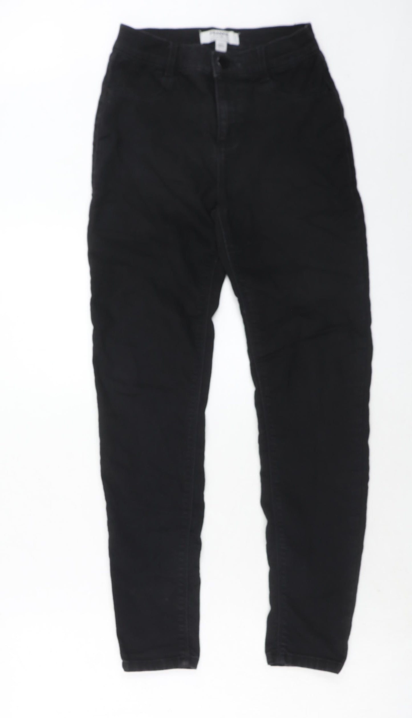 Dorothy Perkins Womens Black Cotton Skinny Jeans Size 8 Regular Zip