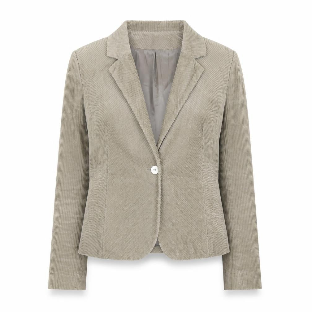 Front view of Part Two women’s beige cotton jacket blazer, size UK 10