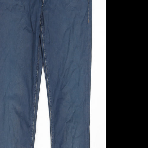 Gsus Sindustries Womens Blue Cotton Straight Jeans Size 14 Regular Zip