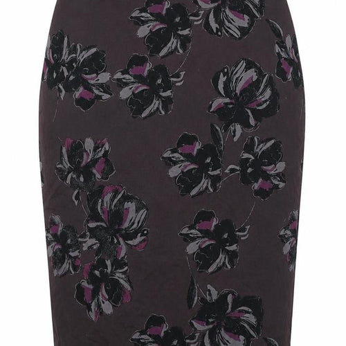 Ann Taylor Womens Brown Floral Cotton Straight & Pencil Skirt Size S Zip - Label size 2