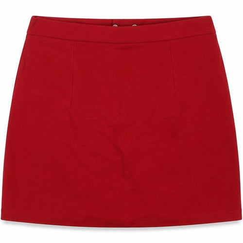 Bershka Womens Red Viscose A-Line Skirt Size S Zip