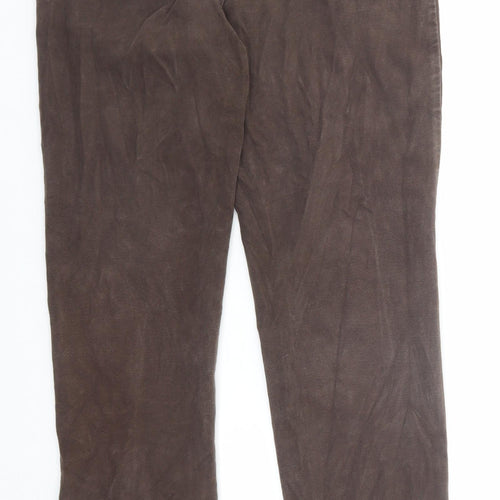 Miss Clark Womens Brown Cotton Straight Jeans Size 16 Regular Zip