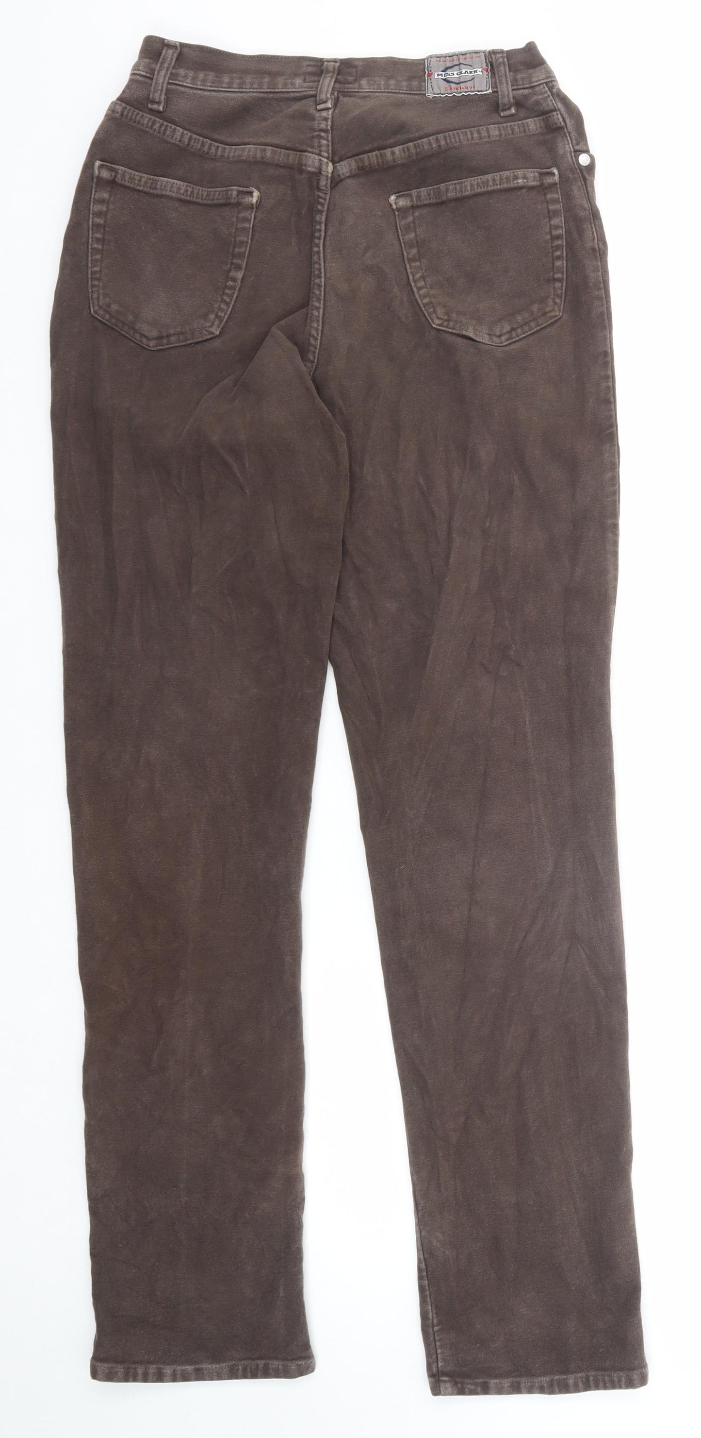 Miss Clark Womens Brown Cotton Straight Jeans Size 16 Regular Zip