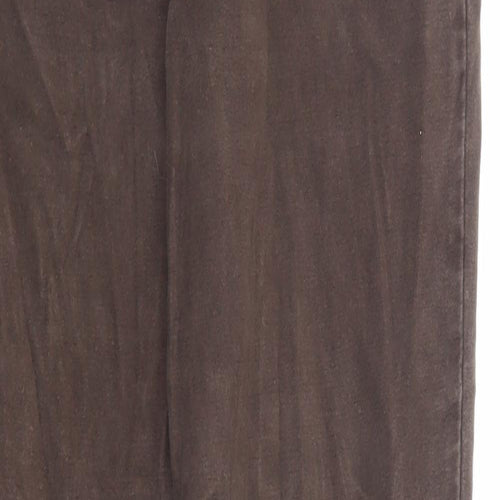 Miss Clark Womens Brown Cotton Straight Jeans Size 16 Regular Zip
