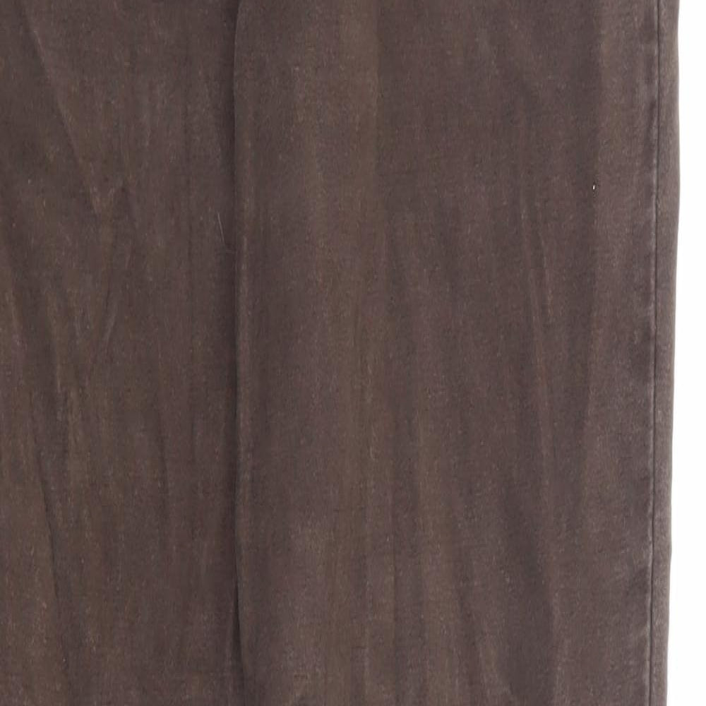 Miss Clark Womens Brown Cotton Straight Jeans Size 16 Regular Zip