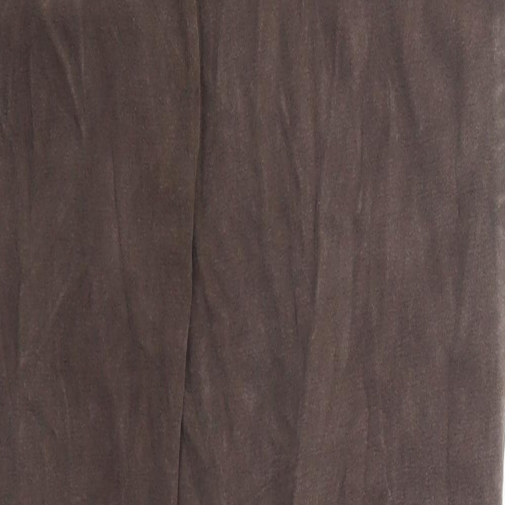 Miss Clark Womens Brown Cotton Straight Jeans Size 16 Regular Zip