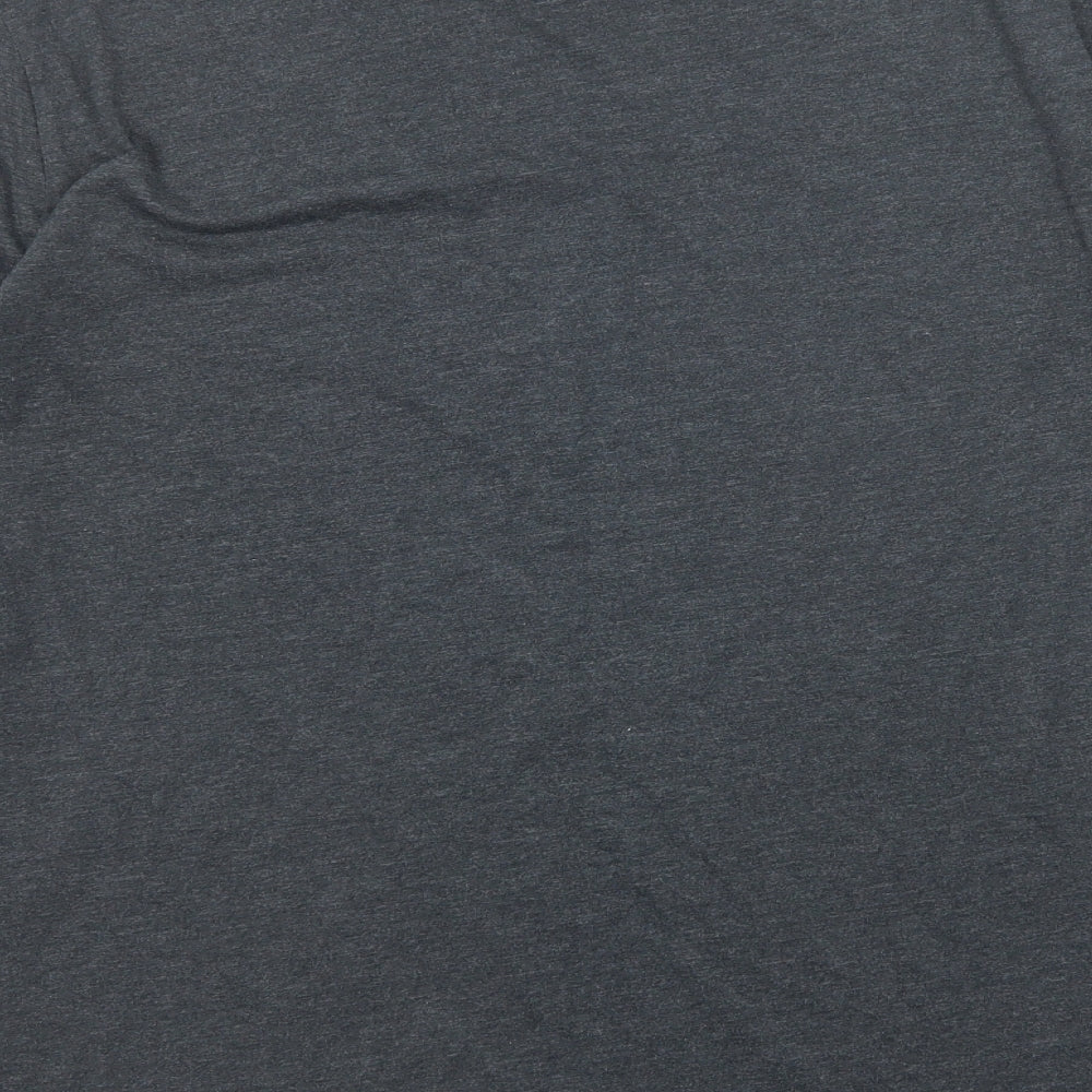 Converse Mens Grey Cotton T-Shirt Size XL Round Neck Push Lock