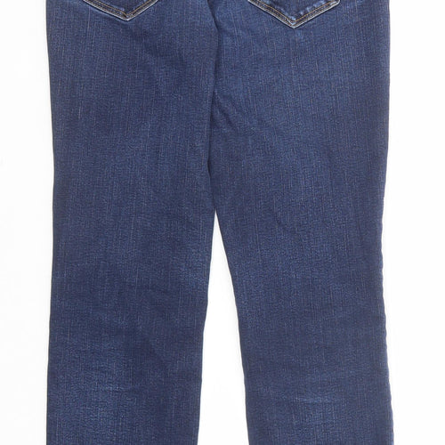 Benetton Jeans Womens Blue Cotton Straight Jeans Size 28 in Regular Zip