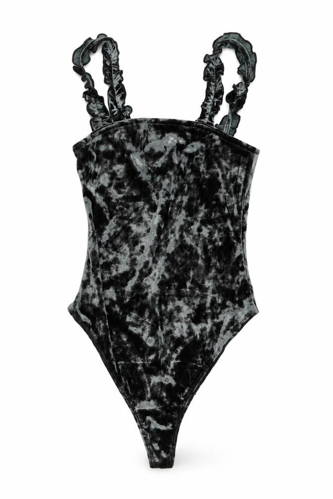 Front view of Urban Outfitters women’s green polyester bodysuit one-piece, size S, pullover