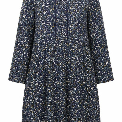 Brakeburn Womens Blue Floral Cotton A-Line Size 10 Boat Neck Pullover