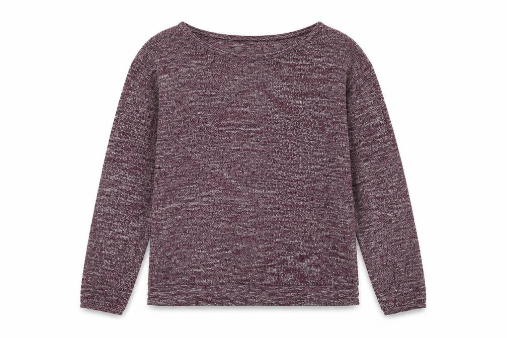 Front view of H&M women’s purple boat neck polyester jumper, size XS