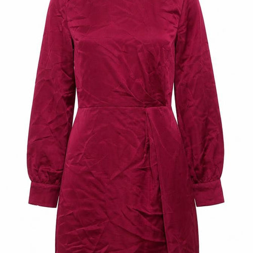 Mango Womens Red Polyester Sheath Size S Mock Neck Zip